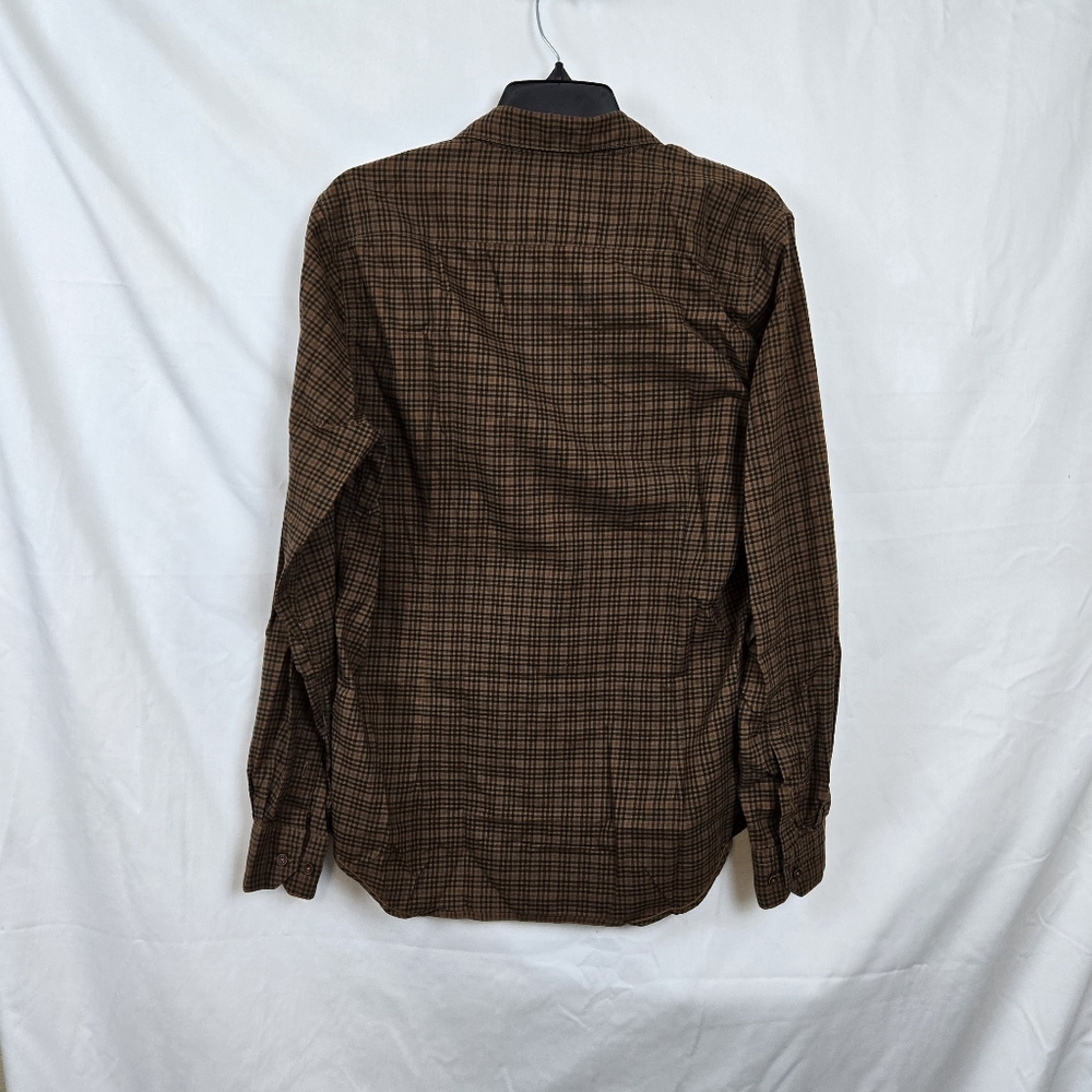 Louis Philippe Mens Brown Checkered Long Sleeve Union SQ Slim Fit Career Shirt M - Picture 6 of 10